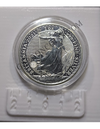 Gran Bretaña  2 Pounds 1 onza Troy Plata Pura Britania 2021
