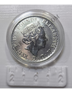Gran Bretaña  2 Pounds 1 onza Troy Plata Pura Britania 2021