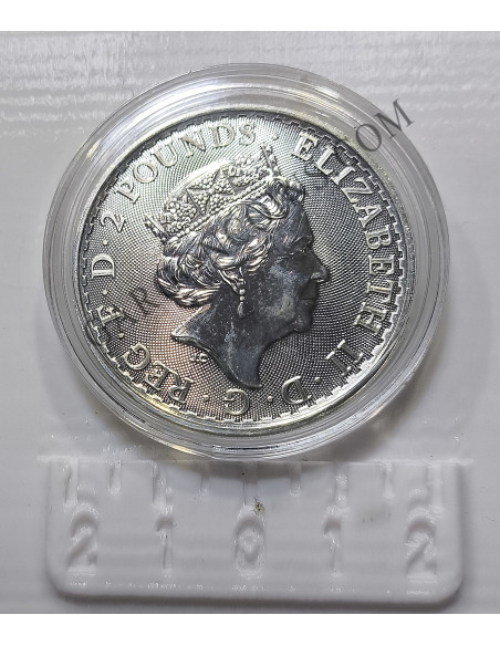 Gran Bretaña  2 Pounds 1 onza Troy Plata Pura Britania 2021