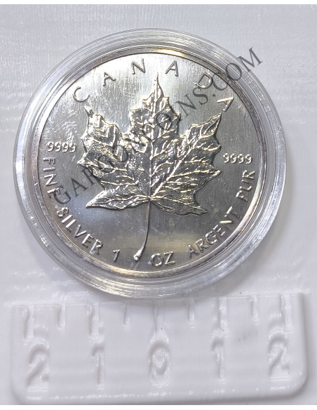 Canada 5 Dolares  1989  1 onza Plata pura Maple Leaf