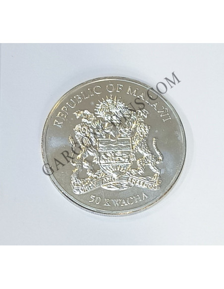 Malawi  50 Kwacha 2011  onza troy plata 0.999
