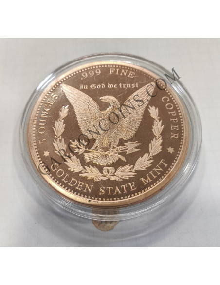 Espectacular pieza de 5 onzas de cobre puro de Golden State Mint