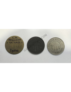 Serie Completa Monedas locales de la Guerra Civil española  de  Segarra de Gaia monedas de emergencia