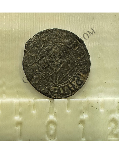 Lote de  3 Variantes  de la moneda de 1 Pugesa de  Lérida (Lleida) S. XVI Carlos I 