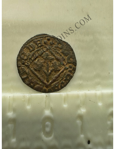 Lote de  3 Variantes  de la moneda de 1 Pugesa de  Lérida (Lleida) S. XVI Carlos I 
