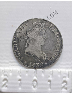 Moneda 4 Reales Fernando VII 1832 Sevilla JB - Plata - Original Numismática
