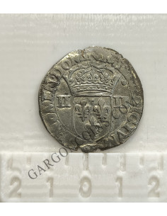 Francia y Navarra Enricus III 1586  1/4 de ECU ceca ilegible