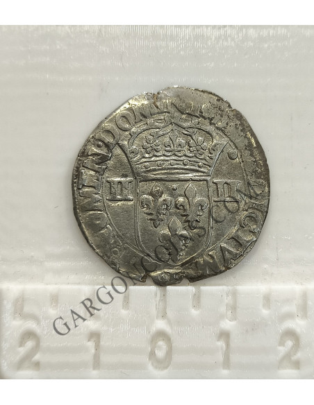 Francia y Navarra Enricus III 1586  1/4 de ECU ceca ilegible