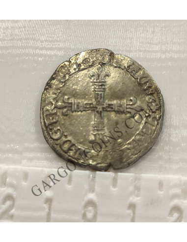 Francia y Navarra Enricus III 1586  1/4 de ECU ceca ilegible