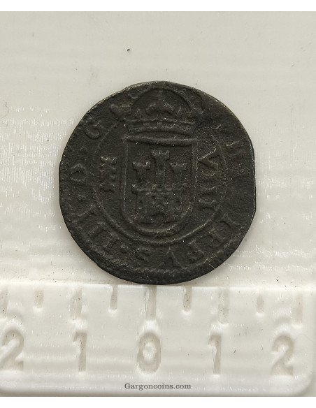 Felipe III 8 maravedis 1612 Segovia BC+