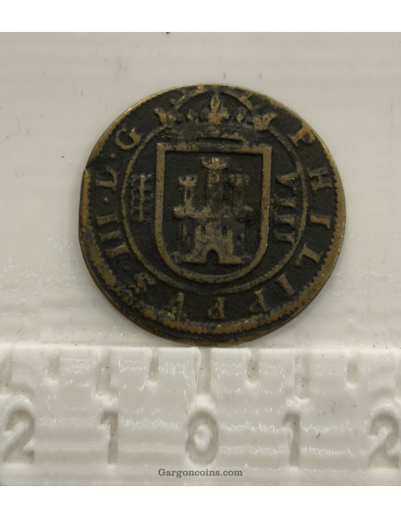 Felipe III 8 maravedis 1607 Segovia BC+