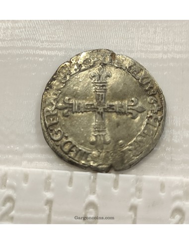 Francia y Navarra Enricus III 1586  1/4 de ECU ceca ilegible