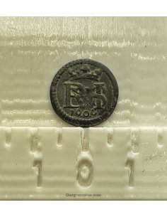 Felipe III 1 maravedí del 1606 ceca de Segovia  acueducto en vertical EBC Rara