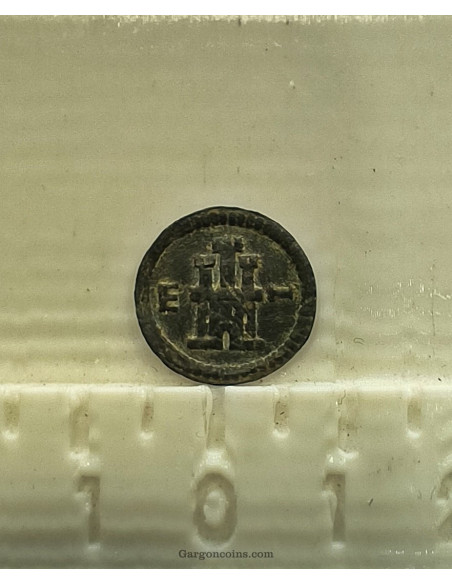 Felipe III 1 maravedí del 1606 ceca de Segovia  acueducto en vertical EBC Rara