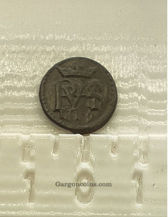 Felipe III 1 maravedí del 1619 ceca de Segovia  acueducto en vertical Rara