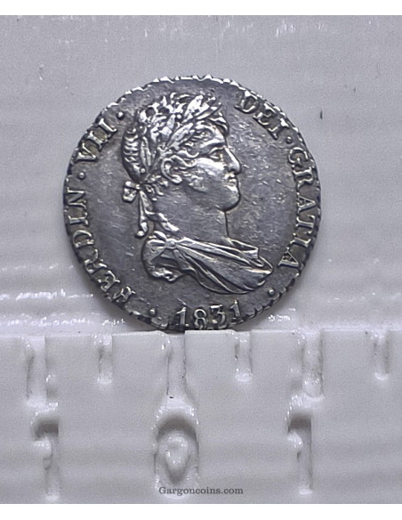Fernando VII  1 Real 1831 ceca Sevilla JB  estado EBC