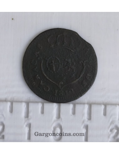 Fernando VII ¼ de Real ceca de Caracas Moneda de emergencia
