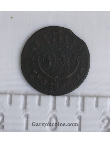 Fernando VII ¼ de Real ceca de Caracas Moneda de emergencia