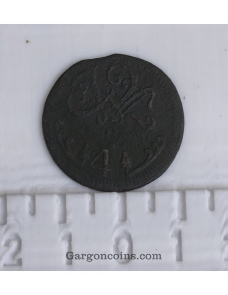 Fernando VII ¼ de Real ceca de Caracas Moneda de emergencia