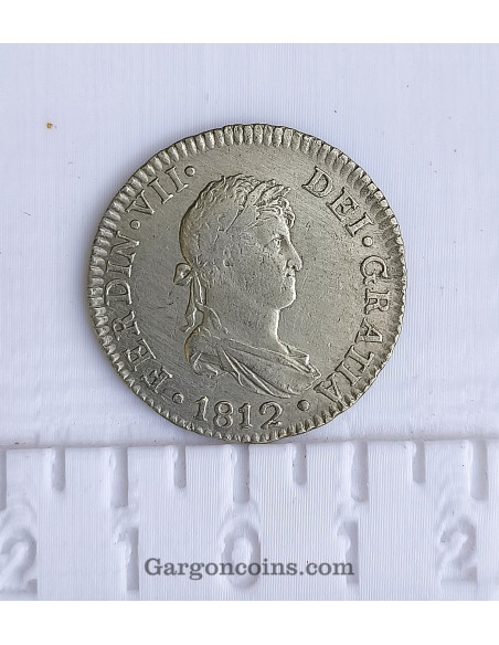 Fernando VII  2 Reales 1812 Cadiz C I  MBC