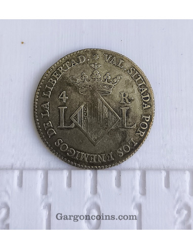 Fernando VII 4 Reales 1823 Valencia  MBC