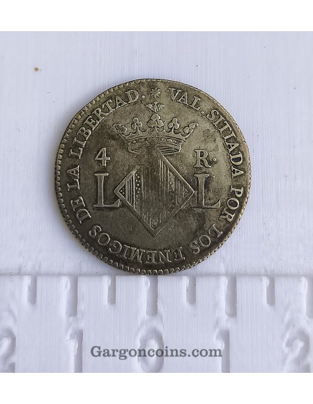Fernando VII 4 Reales 1823 Valencia  MBC