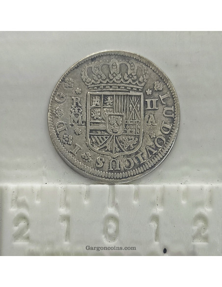 Luis I Rey de España 2 Reales 1724 de Madrid A