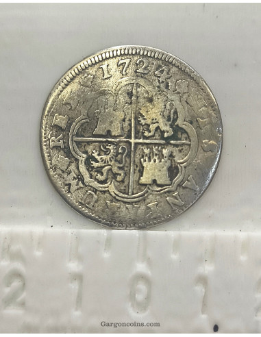 Luis I Rey de España 2 Reales 1724 de Madrid A