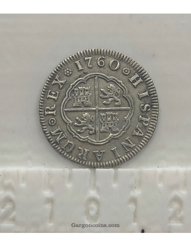Carlos III  2 Reales Madrid 1760 J P en  EBC+
