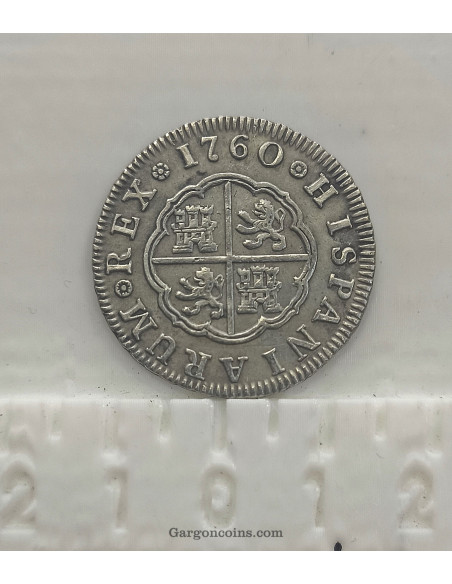 Carlos III  2 Reales Madrid 1760 J P en  EBC+