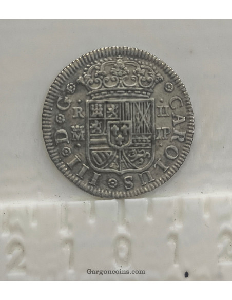 Carlos III  2 Reales Madrid 1760 J P en  EBC+