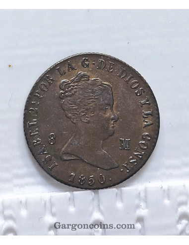 Isabel II 8 maravedis Jubia 1850 S/C-