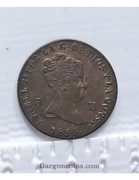Isabel II 8 maravedis Jubia 1850 S/C-