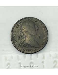 Carlos III 8 maravedis  del 1774 ceca de Segovia en EBC