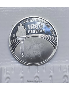 Moneda de 1000 pesetas de coleccion año 1995 Juegos Olimpicos de Atlanta, Plata