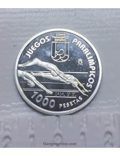 Moneda de 1000 pesetas de coleccion año 1996 Juegos Paralimpicos de Atlanta, Plata