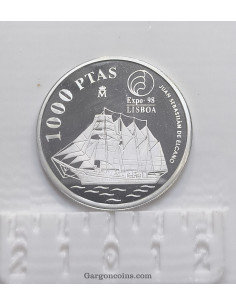 Moneda de 1000 pesetas de coleccion año 1998 Expo 98 Lisboa Juan Sebastian Elcano