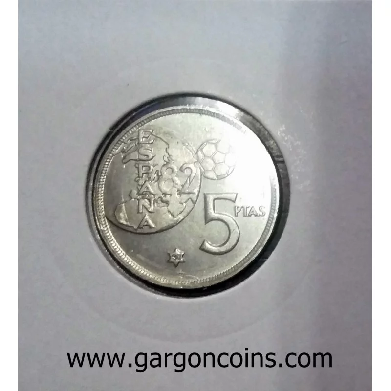 5 pesetas 1975*80 ERROR. Mundial.  Sin Circular
