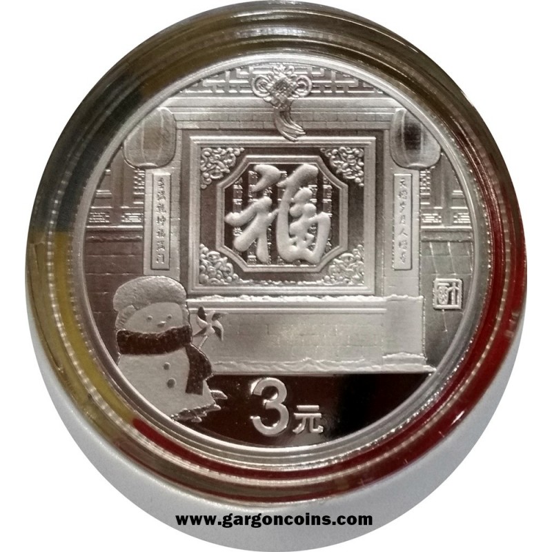 3 Yuan Commemorativo del año Chino 2017