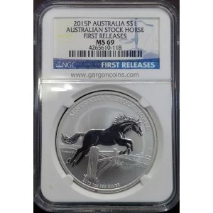 AUSTRALIAN MINT, 2015, STOCK HORSE,silver,onza troy,australia,1 dollar