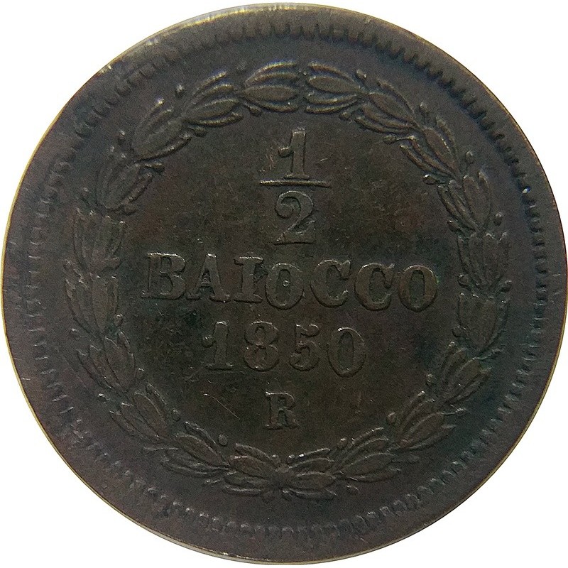papal states,pio ix,1850,estados papales,año v,nc,biocco,1/2 biocco,